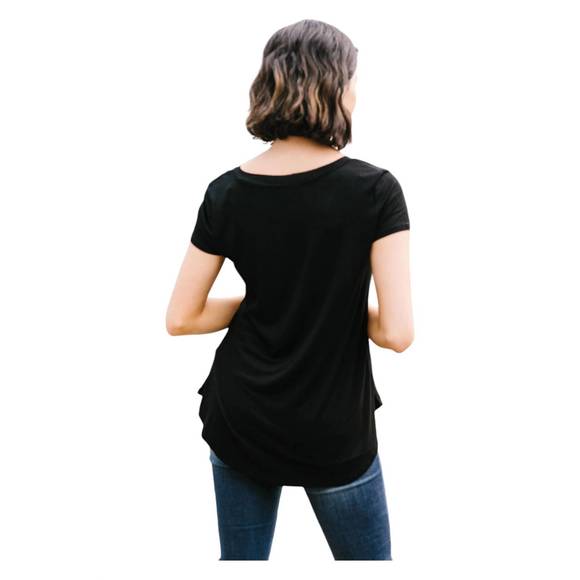 NEW MONO B everyday yay v-neck tee in black - Picture 2 of 3